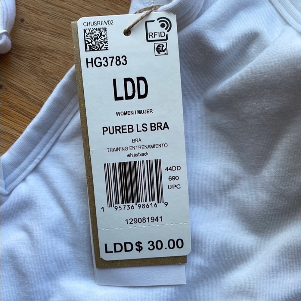 NWT Adidas Women’s White Training Sports Bra - Size Large - Picture 5 of 5